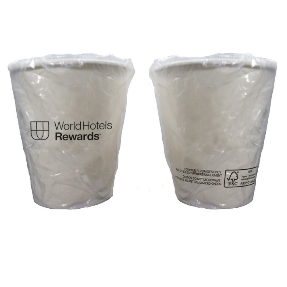 WorldHotels Rewards 8oz Single Wall Cold Paper Cup, Wrapped (CP-CLDW8FWHRAQ1)