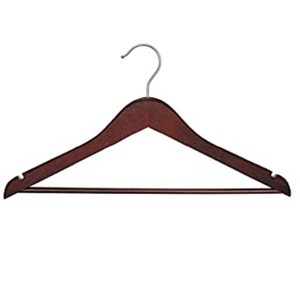 Men's Hanger – Mahogany, Open Hook, 17"L x 1/2" Flat, 100/Case