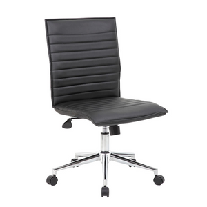 Regal Elite Office Chair – Armless, Spring Tilt, Black Vinyl, Model# DFW700202