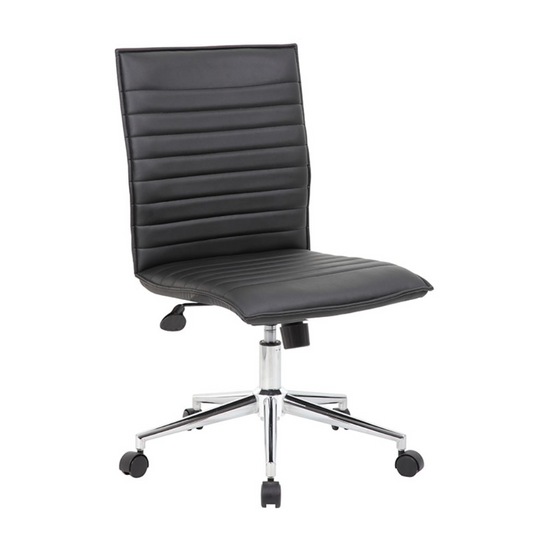 Regal Elite Office Chair – Armless, Spring Tilt, Black Vinyl, Model# DFW700202