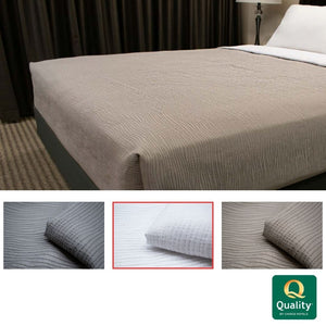 White King Top Sheet – 112" x 104", for Quality Inn, Ripple Pattern with Decorative Hem