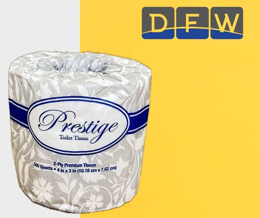 Prestige Toilet Paper 2-Ply Toilet Tissue / Toilet Paper 500 Sheets/Roll, 96 Rolls/Case