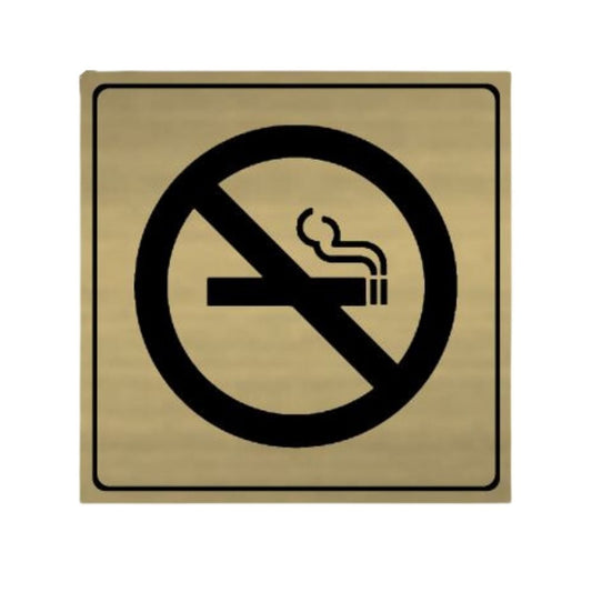 No Smoking Door Sign – 3"x3", Golden