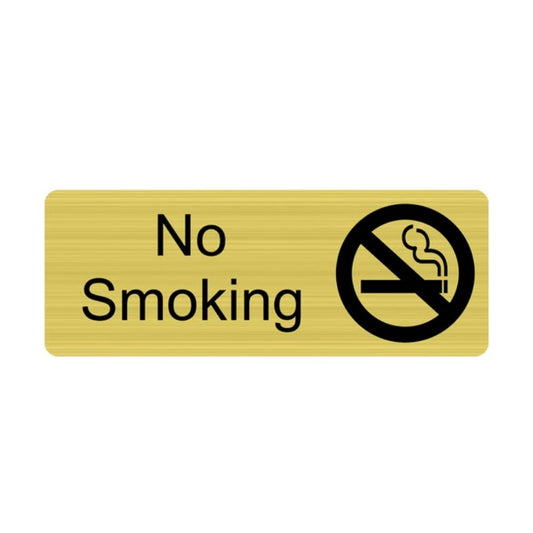 No Smoking Door Sign – 6.5"x2.5", Golden