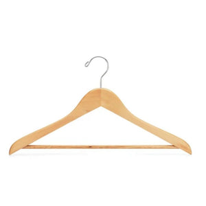 Men's Hanger – Natural, Open Hook, 17"L x 1/2" Flat, 100/Case