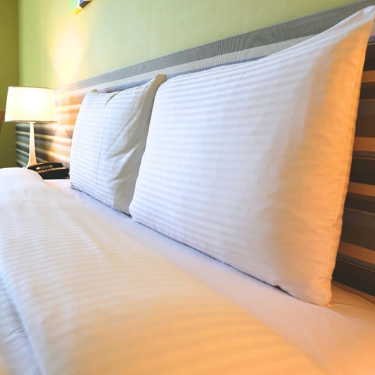 Reliance T-250 Satin Stripe Pillow Case – Standard Size 42"x36", White, Cotton-Poly Blend