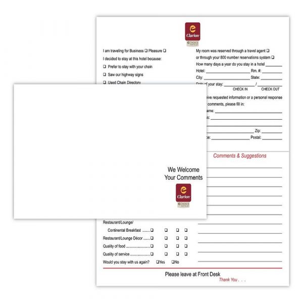 Clarion Comment Card