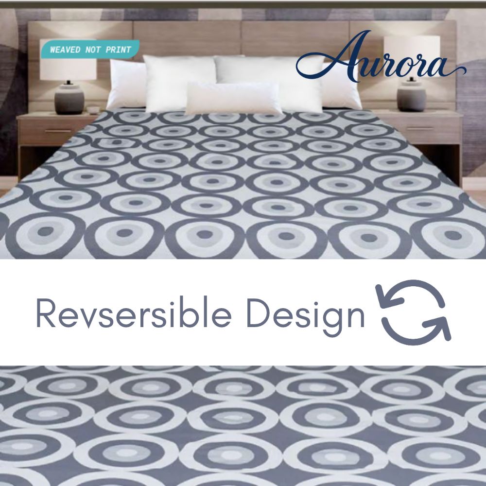 Aurora Reversible Coverlet – White-Gray – Queen, 90" × 96"