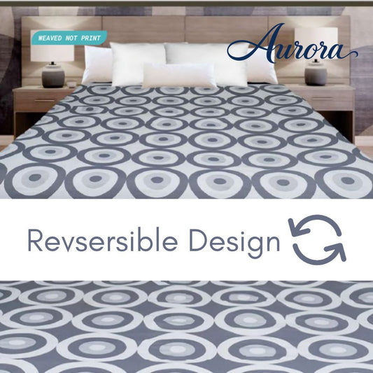 Aurora Reversible Coverlet – White-Gray – Queen, 90" × 96"