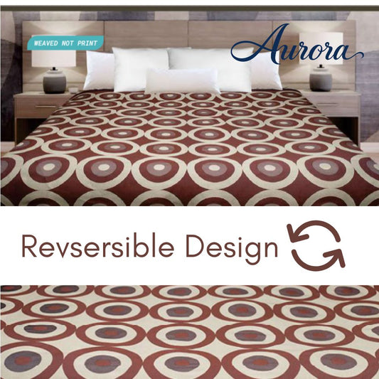 Aurora Reversible Coverlet – Brown-Beige – Queen, 90" × 96"