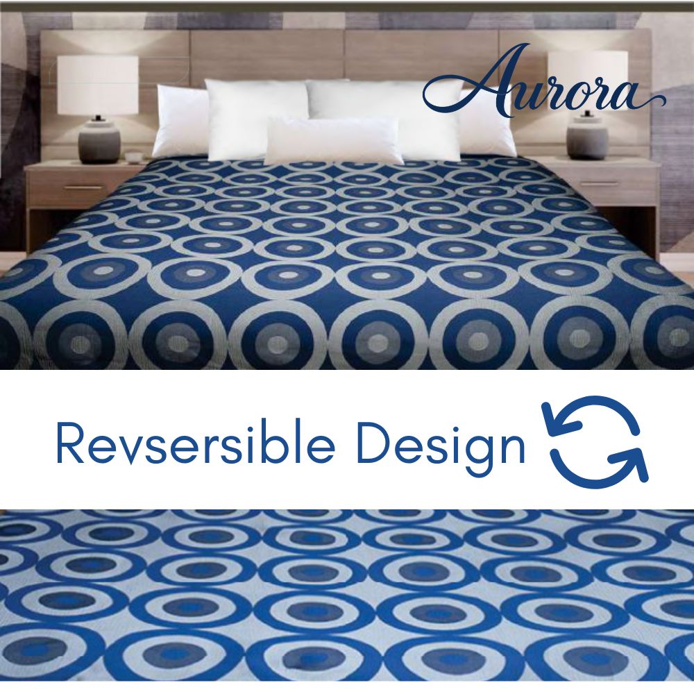 Aurora Reversible Coverlet – Navy-Gray  – Queen 90" x 96"