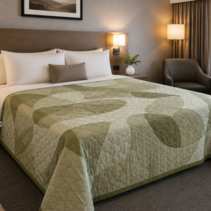 Sage by Sleep Line Bed Spread - Queen - 102" x 116" - 100% Polyester - 6 oz Filling - Reversible - Throw Style - Pack of 5