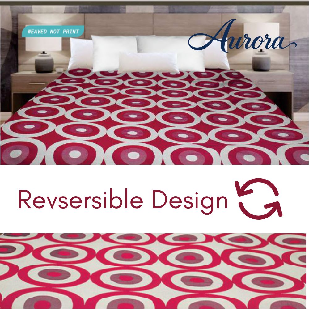 Aurora Reversible Coverlet – Red-Beige – King, 104" x 96"
