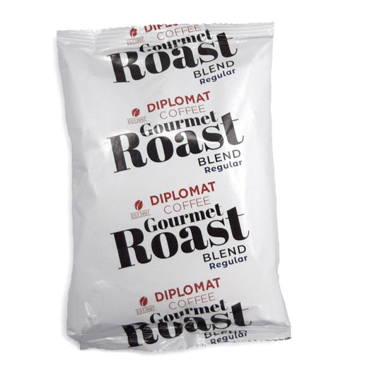 Lobby Program - Diplomat Coffee Gourmet Roast Decaf – Medium/Dark Roast, 100% Arabica, 2.5 oz Fractional Packs, Case of 42 (Item #C-LC-GR2.5-42D)