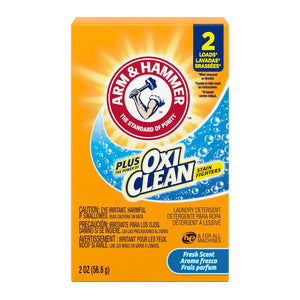 Arm & Hammer Plus OxiClean Powder Detergent – 2 oz Coin Vending Packs, Case of 156 (57037-60000)