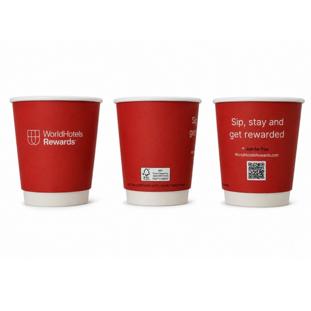 WorldHotels Rewards 10oz Double Wall Cup, Unwrapped (CP-DBU10F-WHR-2605)