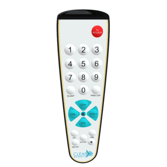 CR3BCB-H Clean Remote – Big Button Universal Remote for Multi-Bed and Multi-Code TVs in Healthcare