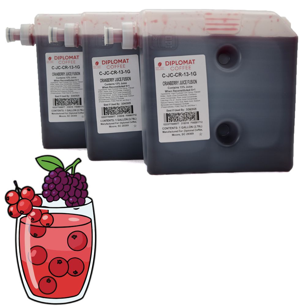 Lobby Program - 13% Cranberry Juice Blend Concentrate – 1 Gallon, Case of 3 (C-JC-AP-100-1G)