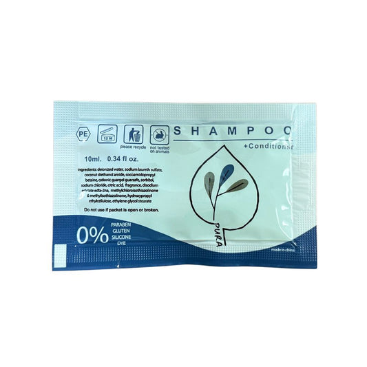 Pura Collection Shampoo & Conditioner Packets – 0.34 oz, Case of 1000