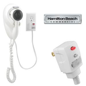 8301 Hamilton Beach Commercial Wall Mount White Hair Dryer-1500 Watts 6/case