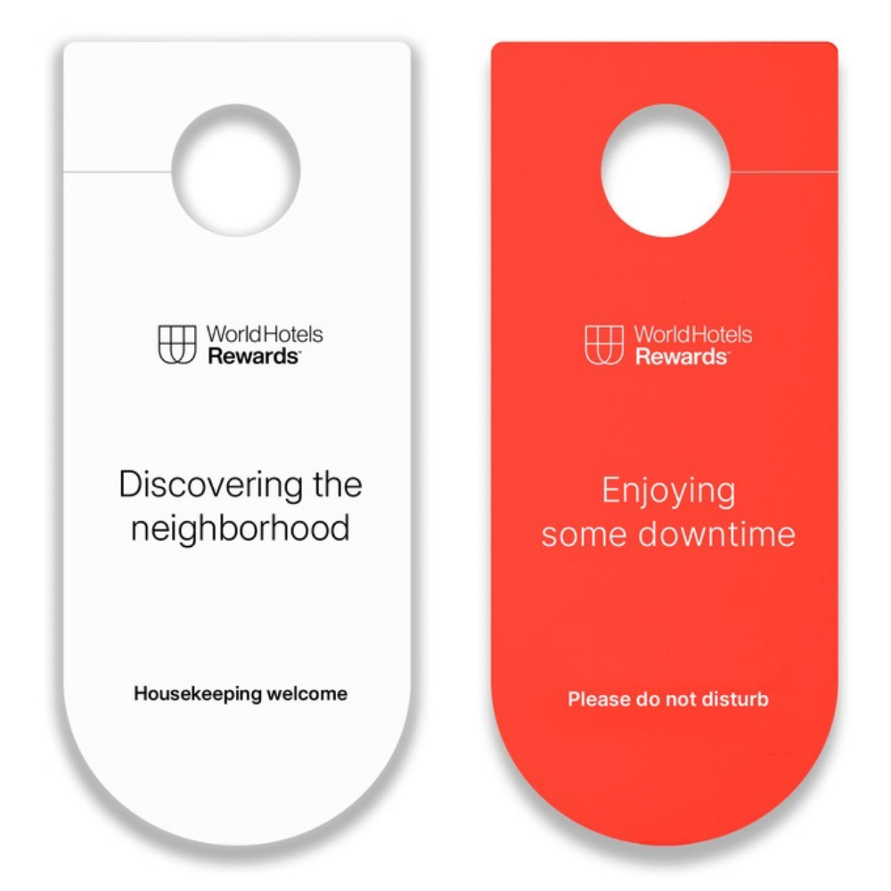 WorldHotels Rewards Hotel & Resorts DND / Housekeeping Door Hanger (DND-WHRHK-2607)