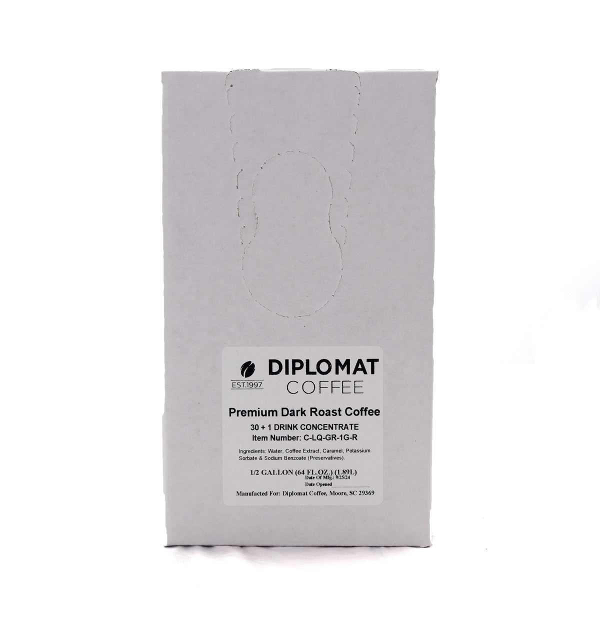 Lobby Program - Liquid Coffee Diplomat Coffee Regular Gourmet Roast – Dark Roast, 2 × 0.5 Gallon Case (Item #C-LQ-GR-1G-R)