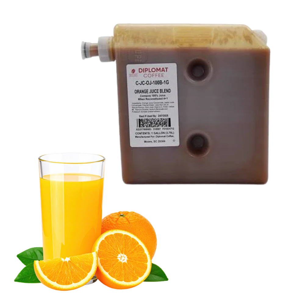 Lobby Program - 100% Orange Juice Blend Concentrate – 1 Gallon, Case of 3 (Item #C-JC-OJ-100B-1G)