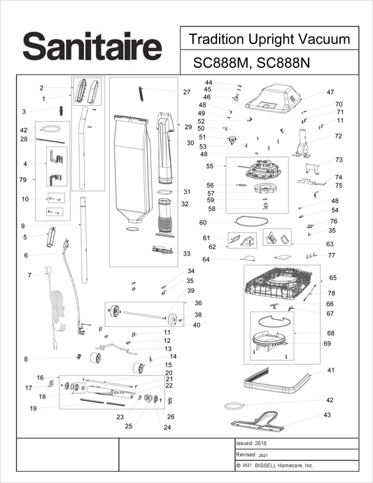 Sanitaire Tradition SC888N Commercial Upright Vacuum Cleaner