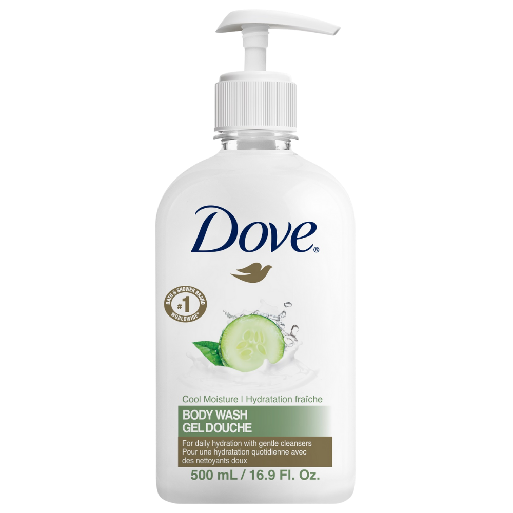 Dove Cool Moisture Body Wash – 500 mL Dispenser, Case of 24