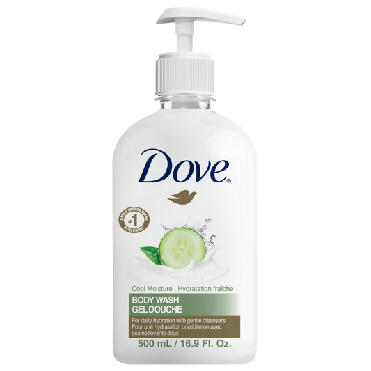 Dove Cool Moisture Body Wash – 500 mL Dispenser, Case of 24