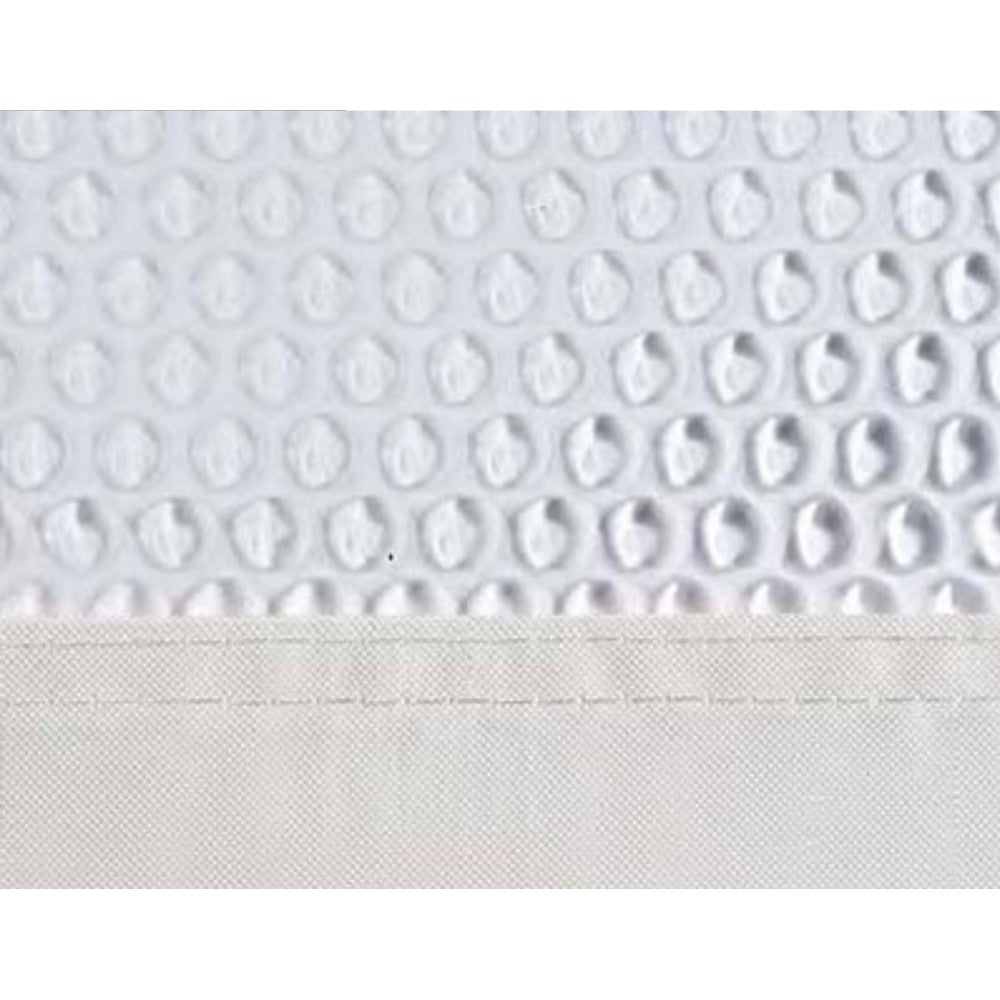 Bubble window close-up on Hookless The Major shower curtain