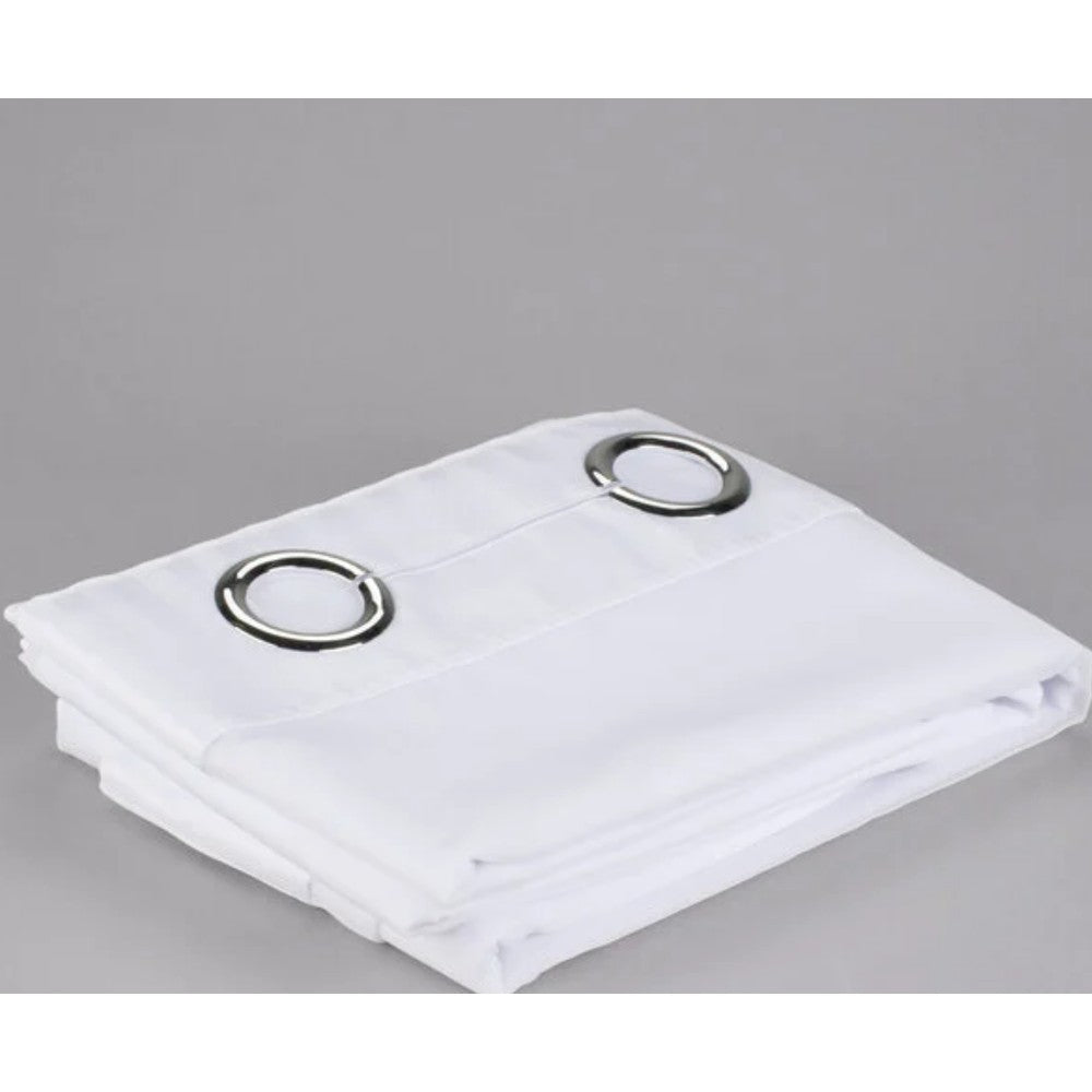 Folded Hookless Double H shower curtain with chrome rings