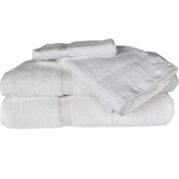 Bath Towel – 25"x50", White, Dobby Border, Shutless Quality, 10.5 lb/dz, 5 Dozen/Box