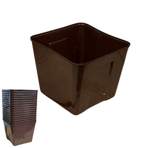 Square Ice Bucket – Walnut, 3QT, 6.75"x6.75"x5.5", 72/Case