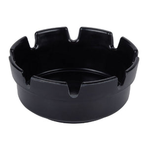 Black Plastic Ashtray – 4" Deep, 48/Case