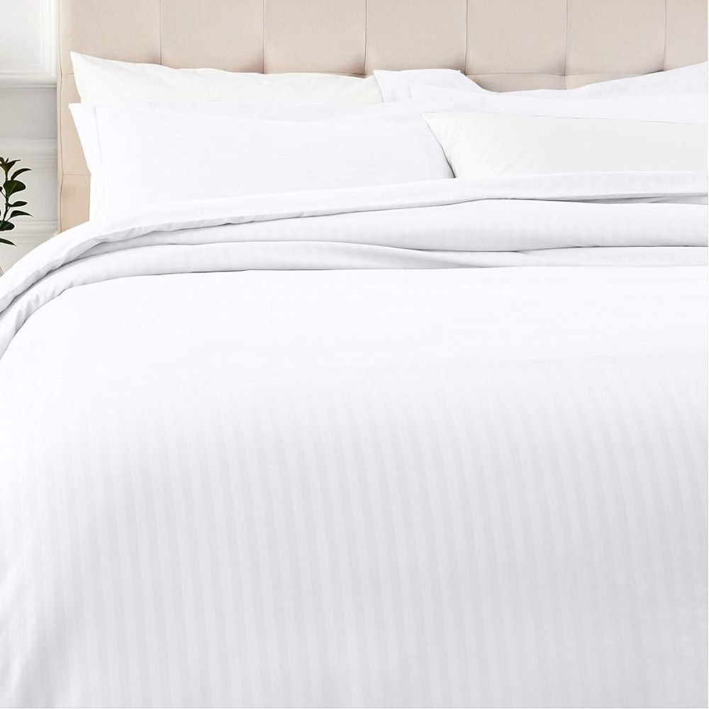 Duvet Cover – Full, 84"x94"+16", T-250 Stripe, White, Envelope Type