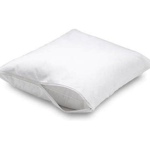 Queen Pillow Protector with Zipper – 20"x30", T-180, Poly-Cotton, White