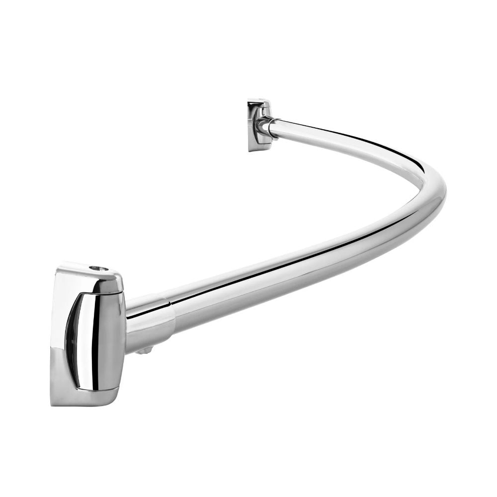 5-Foot Curved Shower Rod – Round with 6" Bend, Includes Flange and Hardware, 12/Case