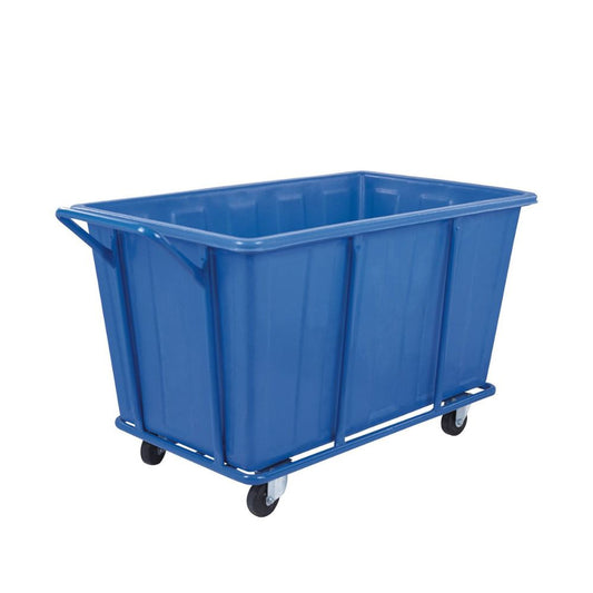 Laundry Cart – 10 Bushel, Blue, Metal Cage, 55"L x 30"W x 32"H