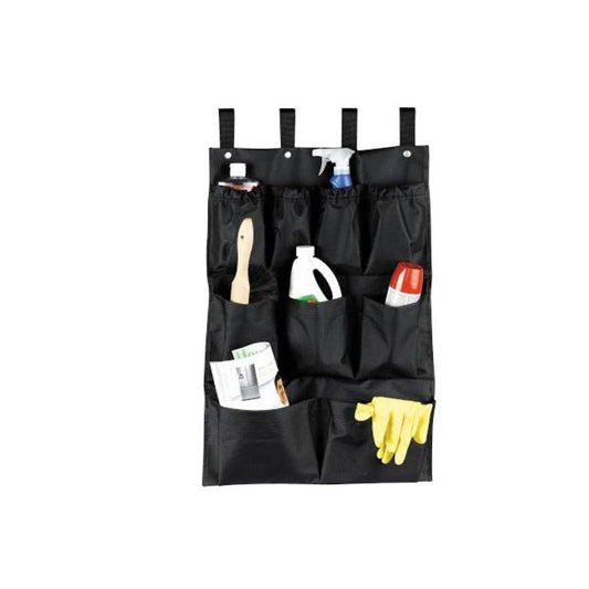 9-Compartment Canvas Bag for Maid Cart with Loop & Snap – 18"x36"x12", Brown