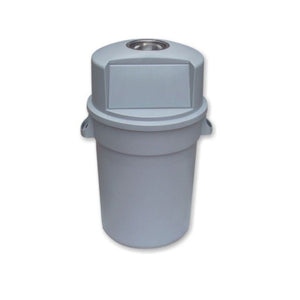 32-Gallon Round Container with Dome Top Lid and Ash Tray – Gray
