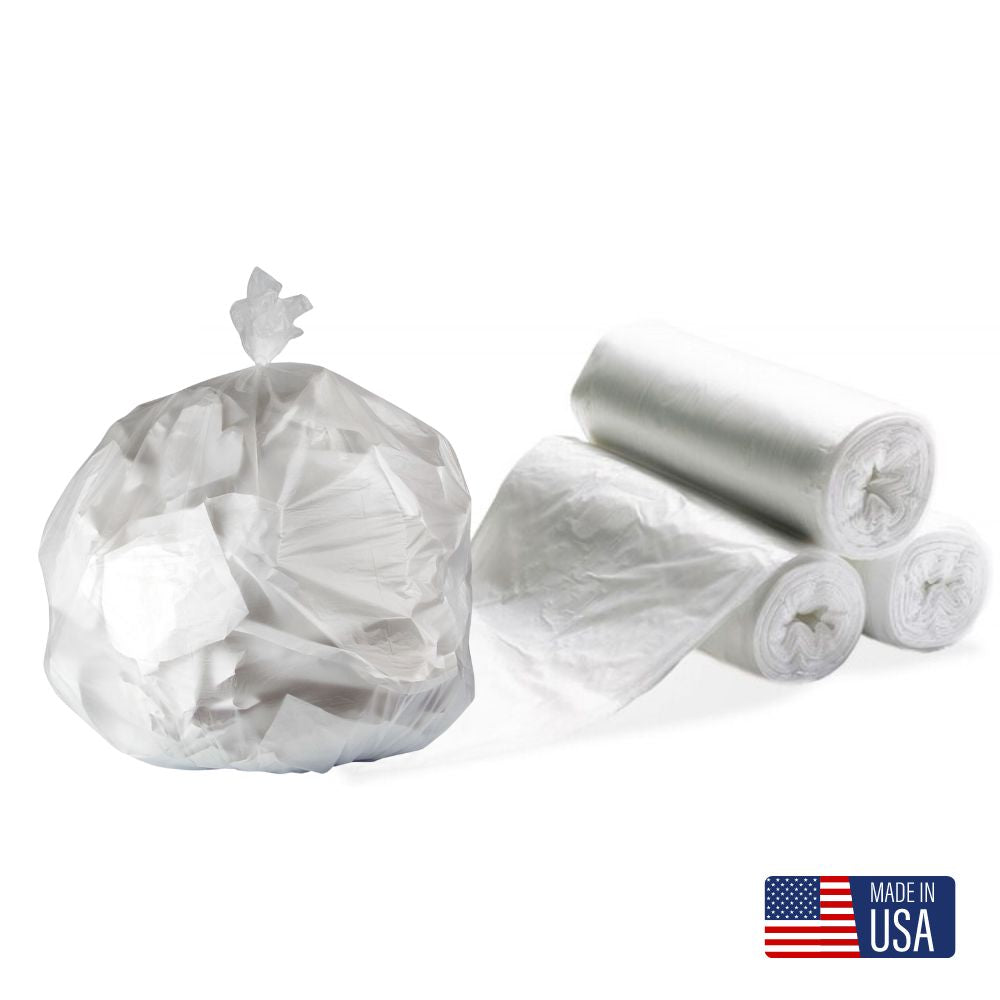 High-Density Roll Pack Can Liner – 24" x 33" (15 Gallon), 8 Micron, Case of 1,000