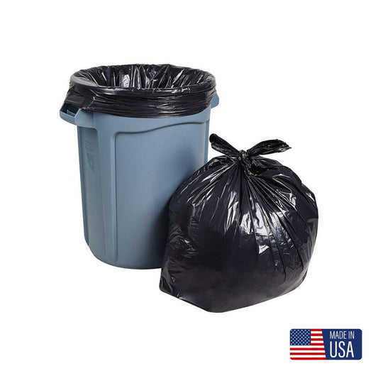 Extra Heavy Duty Roll Pack Can Liner – 38" x 58" (60 Gallon), Black, 1.2 MIL, Case of 100