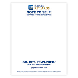 S-MP-BWR-1708 Best Western Memo Pad 4.25" x 5.5", 10 Sheets – 500 per Case