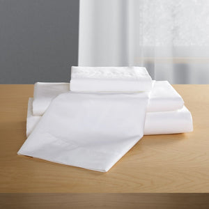Enova T-250 Plain Queen Flat Sheet – 90"x120", Solid White